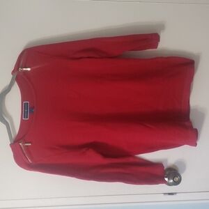 Karen Scott Red Cotton Sweater